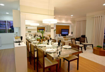 Sala de estar, jantar e cozinha: Tudo junto!