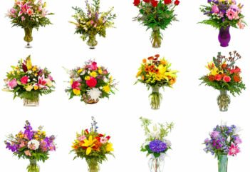 Vasos com flores naturais